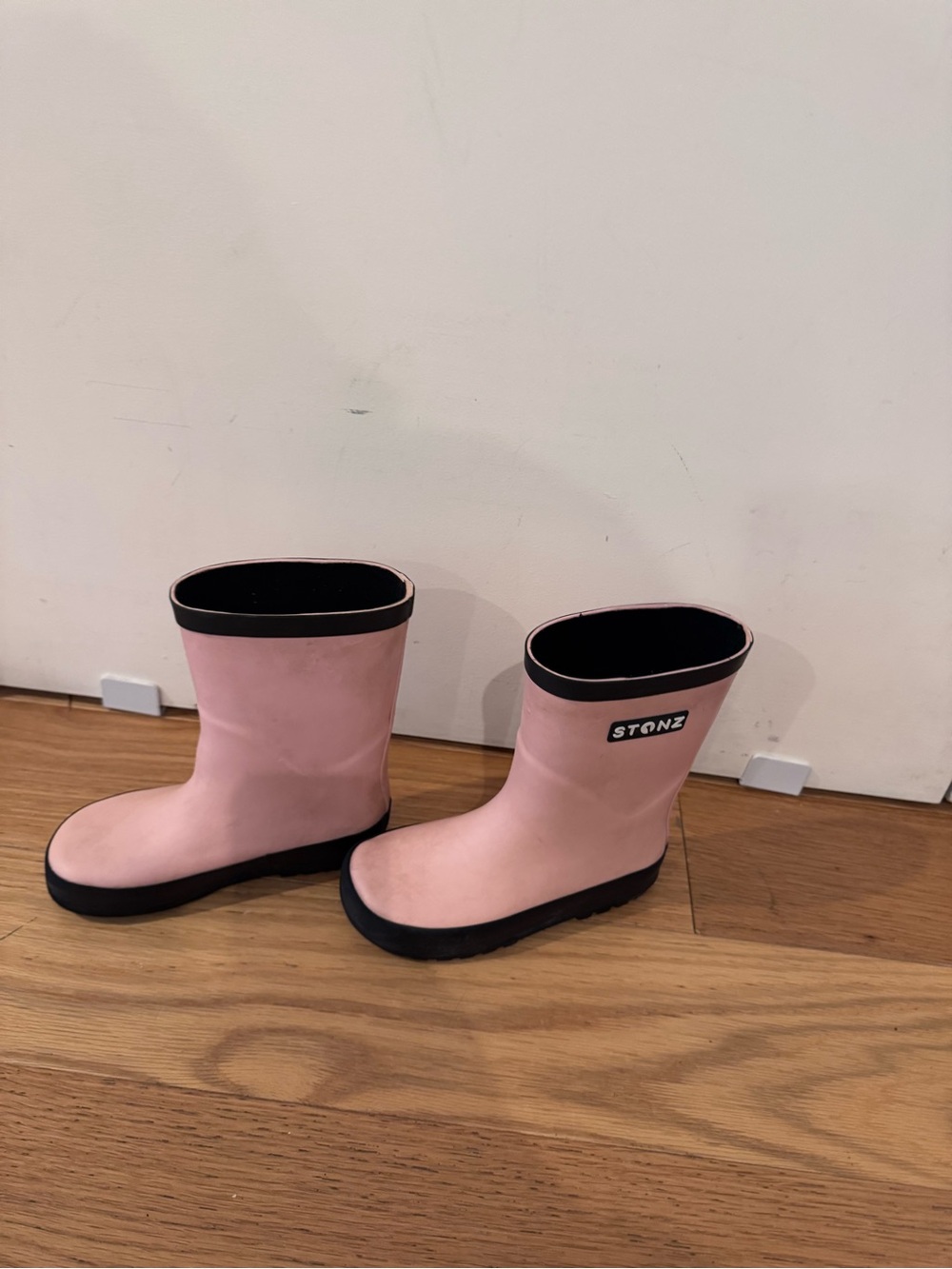 Stonz Pink Kids Waterproof Rain & Snow Boots with Black Trim